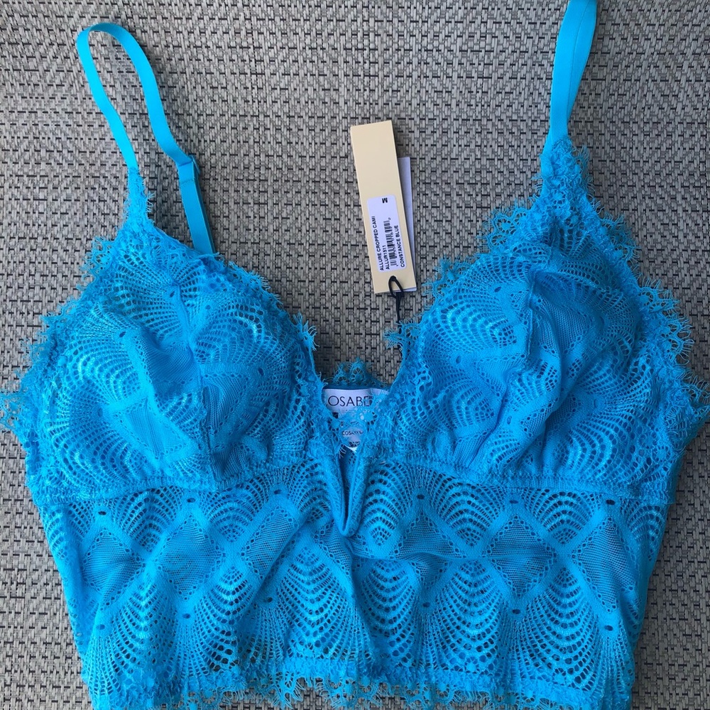 Cosabella Allure Cropped Cami Constance Bralette Camisole Plunge Lace Size M